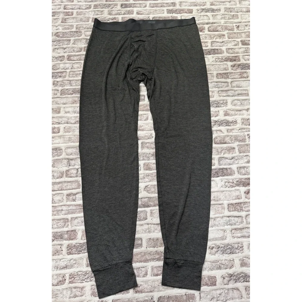 Uniqlo Heattech Men's Tights Fleece Lined Base Layer Pants Gray XL